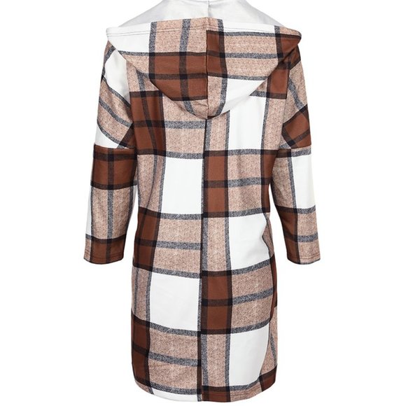 ✨PLAID PRINT LONGLINE HOODED COAT✨ - Picture 5 of 6